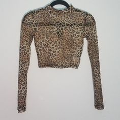 Animal Print Mesh Long Sleeve Crop Top Small Perfect For Girls Night Out, Cocktails, Party New With Tags. 92% Polyester 8% Spandex Measurements Available Upon Request. Offers Welcome!! Leopard Print Stretch Tops For Spring, Spring Leopard Print Stretch Top, Spring Stretch Leopard Print Tops, Brown Stretch Crop Top For Party, Brown Stretch Long Sleeve Crop Top, Fitted Leopard Print Tops For Spring, Fitted Leopard Print Top With Crew Neck, Fitted Casual Leopard Print Tops, Animal Print Crop Tops