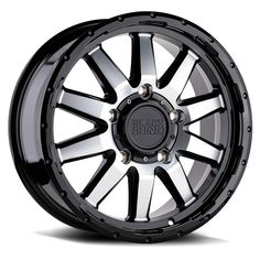 a black and silver wheel on a white background with the words race force printed on it