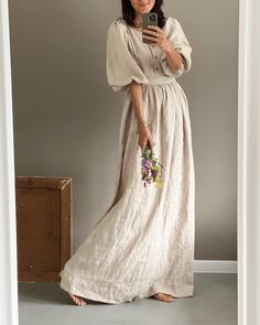 Women's Linen Dress Katie Customized Length - Etsy Long Linen Dresses, Linen Wedding Dress, Natural Linen Dress, Solid Maxi Dress, Modesty Outfits, Linen Dress Women, Long Linen Dress, Boho Wedding Dress, White Maxi Dresses