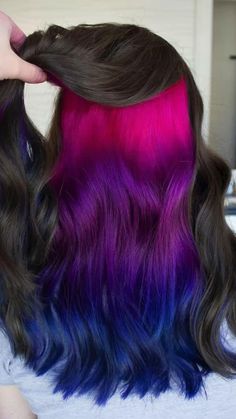 Pink Peekaboo Hair, Peekaboo Hair Color, Natural Dark Hair, Hidden Hair Color, Peekaboo Hair Colors, Pinterest Predicts, Peekaboo Highlights