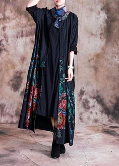 2019 Loose Coats fall black print Button Down Women CoatsThis dress is made of cotton or linen fabric, soft and breathy. Flattering cut. Makes you look slimmer and matches easlily. Materials used: silk cotton blendedMeasurement:One size fits all for this item. Please make sure your size doesn't exceed this size: XL/US16-18/EUR44 Shoulder 42cm / 16.38"bust 108cm / 42.12"Waist 120cm / 46.8"Sleeve length 54cm / 21.06"Cuff 26cm / 10.14"length 117cm / 45.63"We ship worldwide.Tracking numbers provided Fall Trench, Red Prints, Button Down Women, Trench Coat Fall, Autumn Outwear, Loose Coats, Spring Coat, Maxi Coat, Plus Size Maxi