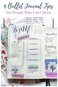 Some come by artistic talent naturally, and some of us struggle drawing stick figures. It’s a fact of life, but it shouldn’t prevent you from having a beautiful bullet journal! Luckily, there are plenty of bullet journal hacks out there that can help. Here are a few of my favorite ways to liven up my spreads that don’t require any sort of artistic talent!    #bulletjournal #bulletjournaltips #bulletjournalhacks #planner #minimalist #washitape Drawing Stick Figures, Struggle Drawing, Bullet Journal Tips, Journal Hacks, Bujo Journal, Journal Tips, Planning Routine