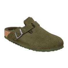 Birkenstock Boston Shearling Clog Womens Shoes Thyme Birkenstock Boston Suede, Boston Shearling, Birkenstock Boston Soft Footbed, Birkenstock Boston Shearling, Birkenstock Clog, Birkenstock Clogs, Suede Clogs, Birkenstock Sandals, Birkenstock Boston