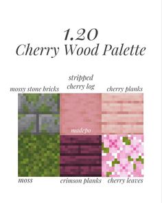 the front cover of cherry wood palette, including pinks and green grass with text that reads