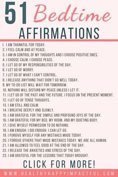 Bedtime Affirmations, Affirmations For Kids