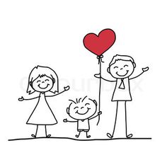 a family holding a heart shaped balloon in their hands, with the words love written on it