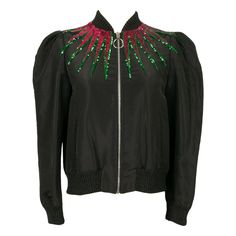 Gucci - (Made in Italy) Black and pink jacket in silk and cotton embroidered with sequins on the collar. Size 42IT. Additional information: Condition: Very good condition Dimensions: Shoulder width: 40 cm - Sleeve length: 62 cm - Length: 54 cm Seller Reference: FV184 Gucci Black Spring Outerwear, Embroidered Winter Outerwear For Party, Pink Embellished Winter Outerwear, Pink Embellished Long Sleeve Outerwear, Silk Sequined Long Sleeve Outerwear, Embellished Long Sleeve Outerwear With Multicolor Embroidery, Embellished Multicolor Embroidered Long Sleeve Outerwear, Embellished Silk Outerwear, Embellished Long Sleeve Silk Outerwear