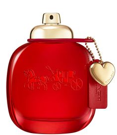 Coach Love is inspired by the vibrant and universal feeling of love and all of the unique ways we express it. The floral&#x2C; fruity Eau de Parfum opens with an invigorating top note of wild strawberry&#x2C; accentuated by a rich heart note of red velvet rose&#x2C; before drying down to warm cedarwood.About the Bottle:The Coach Love bottle features a rich red hue symbolizing the color of passion and the heritage colors of Coach leathercraft. The bottle adorns Coach Perfume, Coach Fragrance, Feeling Of Love, Strawberry Hearts, Juergen Teller, Wild Strawberry, Perfume Floral, Velvet Rose, Luxury Cosmetics