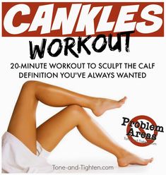 an advertisement for a women's health product called cankies workout, featuring a woman with her legs crossed