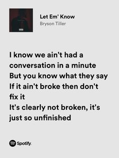 a quote from bryson tiller on the cover of his album, i know we're