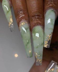 Nails Jade Green Nails, Green Nails Acrylic, Fierce Nails, Groovy Room, Marble Acrylic Nails, Nails Board, Nail Vibes, Jade Nails, Green Acrylic Nails