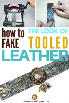 how to fake tooled leather with pictures and instructions on the front, back and side