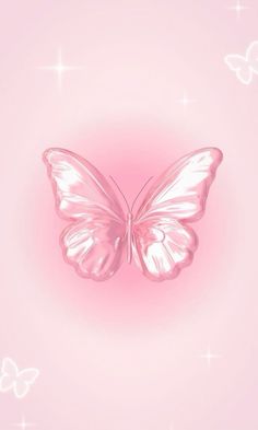 a pink background with two white butterflies on the left and one is in the middle