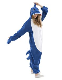 PRICES MAY VARY. Polar fleece Imported Button closure Hand Wash Only ★ MATERIAL: 100% Polar Fleece Pyjamas,Breathable,Comfortable thermal and Soft to touch. Make you become a real shark in those cold days. ★ COZY: Shark Costume for Adult and Teens features buttons,easy to put on and take it off.Side pockets,carry your keys and cell phone around with you.Loose fit design give you freedom.Attached paw-shaped gloves complete the shark costume look. ★ CLEANING :Take good care of your new shark pajam Onesie Women, Shark Onesie, Shark Halloween, Shark Pajamas, Onesies Pajamas, Shark Costume, Xmas Costumes, Shark Costumes, Animal Onesie