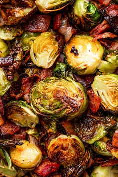 roasted brussel sprouts and brussels sprouts with bacon