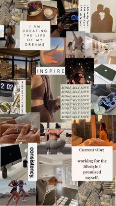 Vision Board Wallpaper Collage | Mindset | Inspirational Wallpaper Daglig Motivation, Quotes Dream, Now Quotes