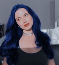 Celebrities With Blue Hair, Dark Blue Hair Pale Skin, Blue Hair Pale Skin, Blue Hair Girl Aesthetic, Midnight Dark Blue Hair, Blue Hair Makeup, Zodiac Academy Darcy, Deep Blue Hair, Violet Black Hair