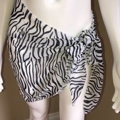 Very Soft And Luxurious Sheer Wrap You Can Use For Top Or Bottom Cover Up Or Even As A Head Scarf. Zebra Print Cover Up Sarong Wrap Skirt For Pool Beach Vacation To Wear Over Your Bikini Or Bathing Suit. Fabric: Polyester One Size Fits Most Length From Top To Bottom Is 18.5 Inches. No Returns New With Tags Attached. Zebra Print Beachwear Swimwear For Vacation, Summer Beach Cover-up Sarong With Tie-sides, Black Zebra Print Swimwear For Vacation, Summer Party Striped Swimwear, Vacation Beachwear With Zebra Print Swimwear, Fitted Zebra Print Swimwear For Vacation, Beachy Wrap Sarong For Beach Cover-up, Zebra Print Swimwear For Summer Beach, Black Zebra Print Swimwear For Beach Season