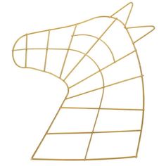 a horse head made out of wire on a white background