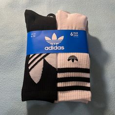 Adidas Men’s Crew Socks 6/Pack Shoe Size 6-12 97% Polyester 3% Spandex *** Brand New Adidas Casual Black Socks, Casual Black Adidas Socks, Socks Adidas, Adidas Socks, Adidas Classic, Soccer Socks, Basketball Socks, Mens Crew Socks, Adidas Soccer