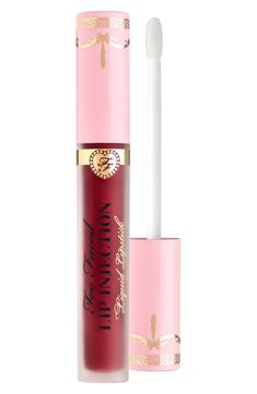 Too Faced Lip Injection Plumping Liquid Lipstick | Nordstromrack Too Faced Lip Injection, Too Faced Lipstick, Makeup Inspired, Bottom Lip, Lip Injections, Rosehip Oil, Iron Oxide, Too Faced, Liquid Lipstick