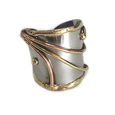 PRICES MAY VARY. Adjustable Mixed Metal Cuff Ring Handcrafted by Artisans Stylish and stunning accessory you can wear to any occasion Makes a great personalized gift Sweet Reminder: Please keep the accessory away from perfumes, cosmetics and any other chemicals Products are cadmium and lead free Adjustable handcrafted stainless steel cuff ring with brass and copper accents. Adjustable design made to fit all sizes! At Anju, we create unique handcrafted products that blend traditional craftsmanshi Elegant Wide Band Metal Ring Gift, Handmade Wide Band Ring For Gift, Handmade Wide Band Ring Gift, Artisan Wide Band Jewelry As Gift, Artistic Metal Ring Jewelry For Gifts, Adjustable Cuff Bracelet As Gift, Adjustable Open Ring Cuff Bracelet As Gift, Adjustable Open Ring Cuff Bracelet For Gift, Adjustable Metal Wide Band Ring