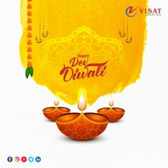 happy diwali greeting card with oil lamp