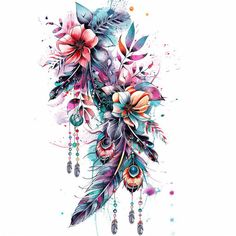 Rich Floral Tattoo Sketches Octopus Dream Catcher Tattoo, Floral Tattoo Design With Color, Shoulder And Collar Bone Tattoos For Women, Island Theme Tattoo, Hip Sleeve Tattoo, Large Side Tattoos Women Ribs, Full Wrist Tattoos For Women, Blue Flower Tattoos For Women, Black Tattoos For Women