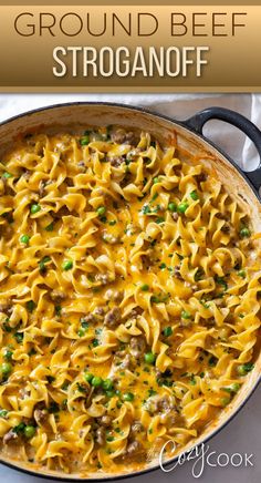 ground beef stroganoff in a skillet with ground beef and noodles Meals To Make In A Dutch Oven, Stove Top Skillet Meals, Simple Oven Recipes Dinners, Ground Beef Fall Dinner, One Pot Meals Stove Top, Hearty Meal Ideas, Simple Stovetop Meals, Dinner Ideas Dutch Oven, Ground Beef Stroganoff Stove Top