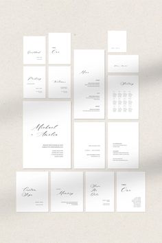 the wedding stationery is laid out on top of each other and ready to be printed