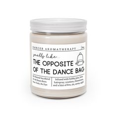 a jar of the opposite side of the dance bag