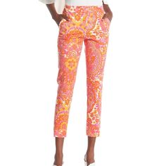 A Bold Print Adorns These Chic, Slim Leg Pants, Perfect For Making A Stylish Statement. Fit: This Style Fits True To Size. - Zip Fly With Hook-And Bar Closure - Waist Slash Pockets, Back Welt Pockets - Allover Print Fiber Content 97% Cotton, 3% Spandex Floral Print Pants, Slim Leg Pants, Trina Turk, Slim Leg, Printed Pants, Bold Prints, Slim Legs, Floral Printed, Welt Pockets