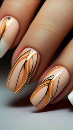 Designs With Lines, Elegant Manicure, Manicure Nail Designs, Elegant Nail Art, Work Nails, Pretty Nail Art Designs, Nail Art Designs Videos, Manicure Nails