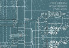 blueprint drawing of mechanical engineering drawings