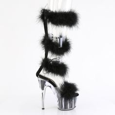 7" High Heel, 2 3/4" Platform Marabou Fur Shoes. Mid Calf And Side Lacing On Top 3 Bands. Back Zipper Closure. Styles: Dance Clubbing Stripper Dragqueen Festival Drag Dancer Clubbing Roda-728f Synthetic Ankle Strap Party Boots, Party Ankle Strap Synthetic Boots, Closure Styles, Fur Band, 7 Inch Heels, Tie Heels, Fur Sandals, Floral Heels, Platform High Heel Shoes