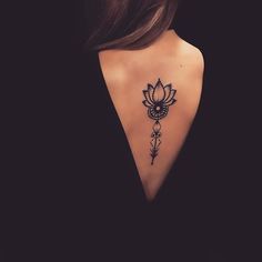 the back of a woman's neck with a tattoo on it