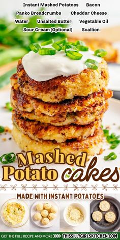 mashed potato cakes made with instant potatoes