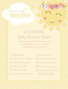 the ultimate baby shower pack with instructions to make it easy and fun for your little one