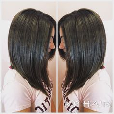 Classy Hair Cuts For Women, Angled Lob Haircut Mid Length, Long A Line Haircut, Angled Lob Haircut, Triangular One Length, Inverted Lob, Hair Dye Color Ideas, The Lob, Low Taper Fade Haircut