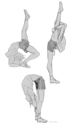 three different poses of a person doing yoga