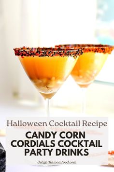 halloween cocktail recipe candy corn cordial cocktails with sprinkles on the rim