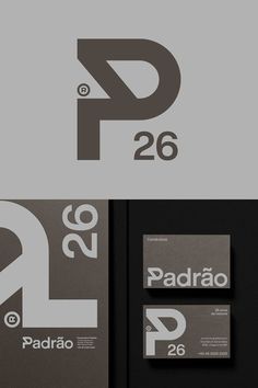 logos and business cards designed to look like the letter p for padrao 26