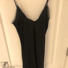 Nwot Sexy Silky Black Slip. Wear It As Lingerie, Or As A Dress If You’re Feeling Brave! Sheer V-neck Slip Dress For Night Out, Black Sheer Slip Dress, Chic Sheer Camisole For Night Out, Sheer V-neck Camisole For Party, Black Cami Slip Dress For Night Out, Black V-neck Camisole For Evening, Black Lace Trim Camisole For Date Night, Sheer Slip Dress, Belted Robe