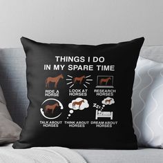 things i do in my spare time funny horse shirt throw pillow by theartion