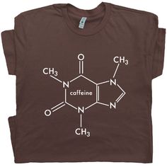 a brown t - shirt with the chemical structure of caffeine