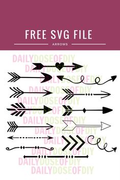 the free svg file with arrows and hearts