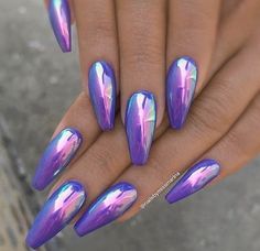 Purple Nail Art Designs, Purple Nail Art, Purple Nail Designs, Super Nails, Blue Nail, Winged Liner, Trendy Nail Design, Nails Desing