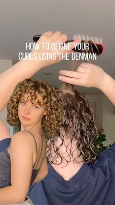 Defining Curly Hair, How To Create Curl Clumps, Denman Brush Short Hair, How To Get Curls Back, Denman Brush Tutorial, S Curls, Define Curly Hair, Curly Hair Advice, Gel Curly Hair