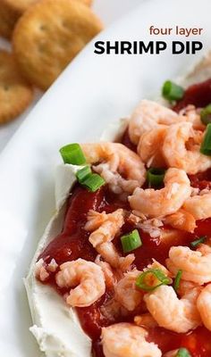 the shrimp dip is served with crackers on the side