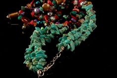 "This is a very beautiful, vintage and unique MULTISTRAND TURQUOISE BEADS SILVER c. 1980 necklace (weight 92.2g). The necklace has marvelous turquoise, art glass, carnelian and more beads with silver. The necklace has a very extravagant and elegant feel to it. It measures 19\" long. The necklace is in very good condition. 0.7 D080120010" Turquoise Art, Navajo Turquoise, Vintage Navajo, Ring Photos, Turquoise Beads, Vintage Diamond, Multi Strand, Yellow Gold Rings, Sterling Ring